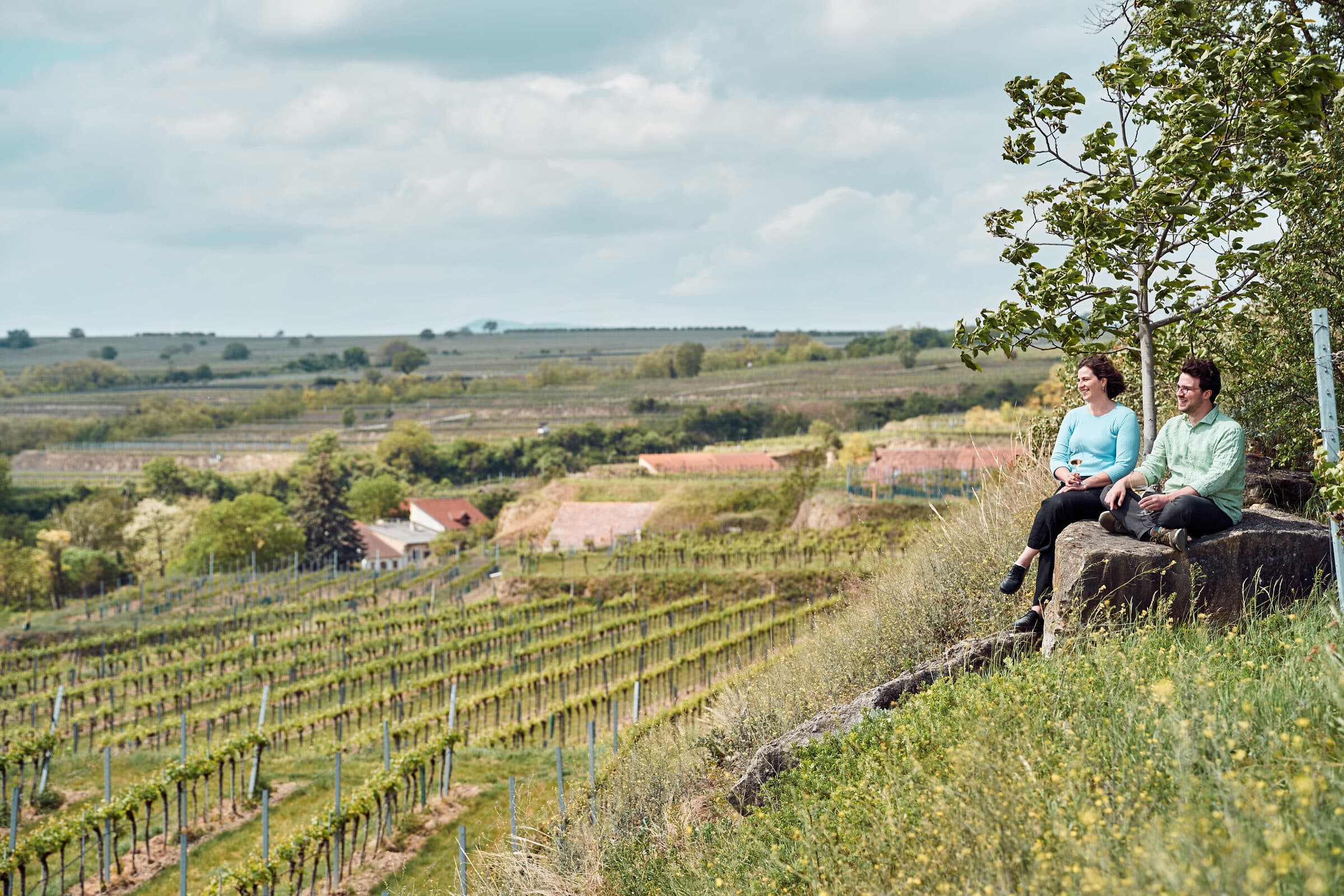 The Mantler family in the vineyard